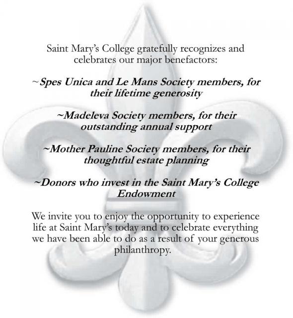 Donor Appreciation 2012  Saint Mary's College, Notre Dame, IN